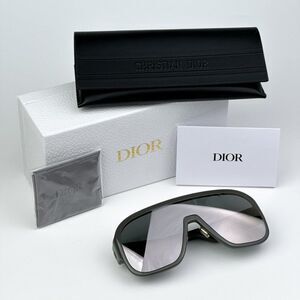 NEW Dior DIORBOBBYSPORT M1U 45A7 Grey Silver Mirror Unisex Mask Sunglasses